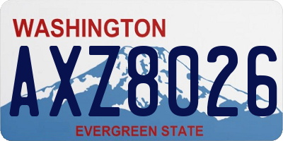 WA license plate AXZ8026