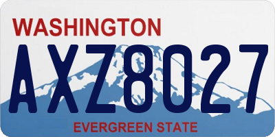 WA license plate AXZ8027