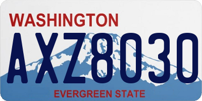 WA license plate AXZ8030