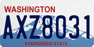 WA license plate AXZ8031