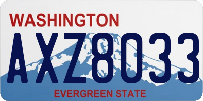 WA license plate AXZ8033