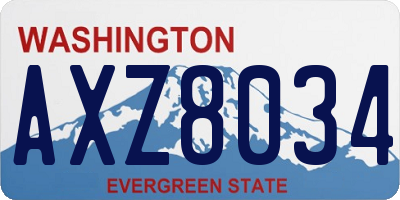 WA license plate AXZ8034