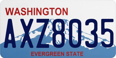 WA license plate AXZ8035