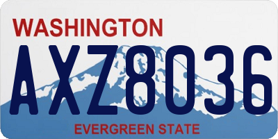 WA license plate AXZ8036