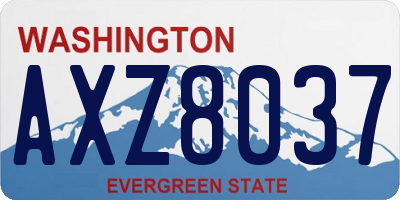 WA license plate AXZ8037