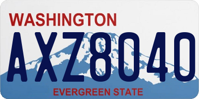 WA license plate AXZ8040