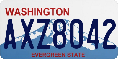 WA license plate AXZ8042