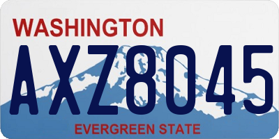 WA license plate AXZ8045