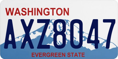 WA license plate AXZ8047