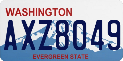 WA license plate AXZ8049