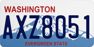WA license plate AXZ8051