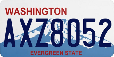 WA license plate AXZ8052