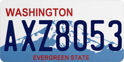 WA license plate AXZ8053
