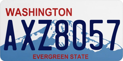 WA license plate AXZ8057