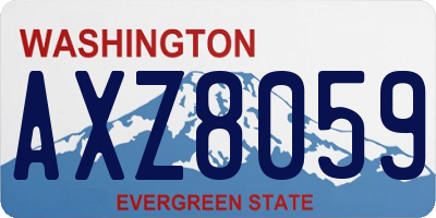 WA license plate AXZ8059
