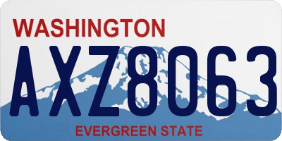 WA license plate AXZ8063