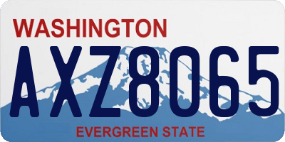 WA license plate AXZ8065