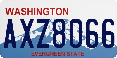 WA license plate AXZ8066