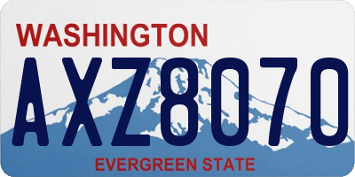 WA license plate AXZ8070