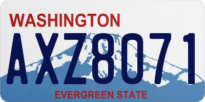 WA license plate AXZ8071