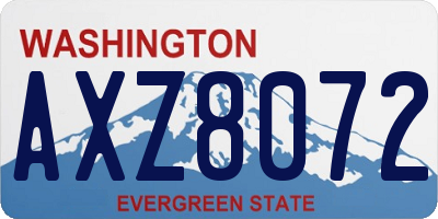 WA license plate AXZ8072
