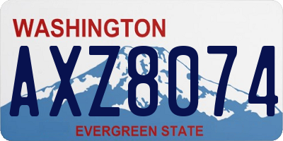 WA license plate AXZ8074