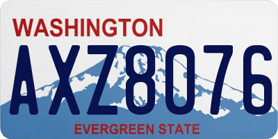 WA license plate AXZ8076