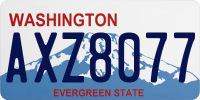 WA license plate AXZ8077