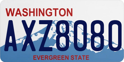 WA license plate AXZ8080