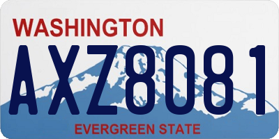 WA license plate AXZ8081