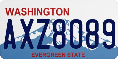 WA license plate AXZ8089