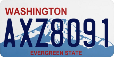 WA license plate AXZ8091