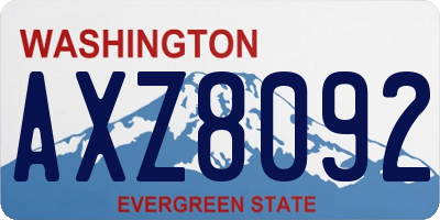 WA license plate AXZ8092