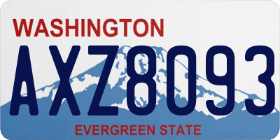 WA license plate AXZ8093
