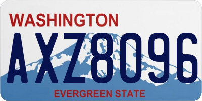WA license plate AXZ8096