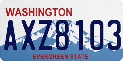 WA license plate AXZ8103