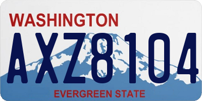 WA license plate AXZ8104