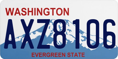 WA license plate AXZ8106