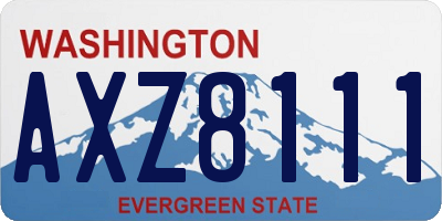 WA license plate AXZ8111