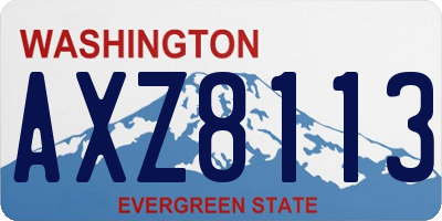 WA license plate AXZ8113