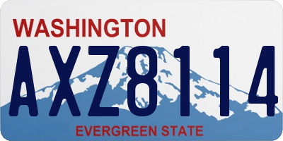 WA license plate AXZ8114