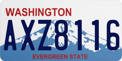 WA license plate AXZ8116