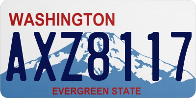 WA license plate AXZ8117