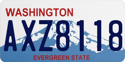 WA license plate AXZ8118