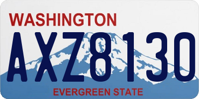 WA license plate AXZ8130
