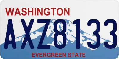 WA license plate AXZ8133