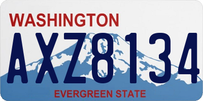 WA license plate AXZ8134