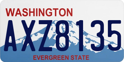 WA license plate AXZ8135