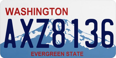 WA license plate AXZ8136