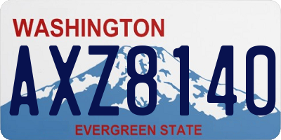 WA license plate AXZ8140